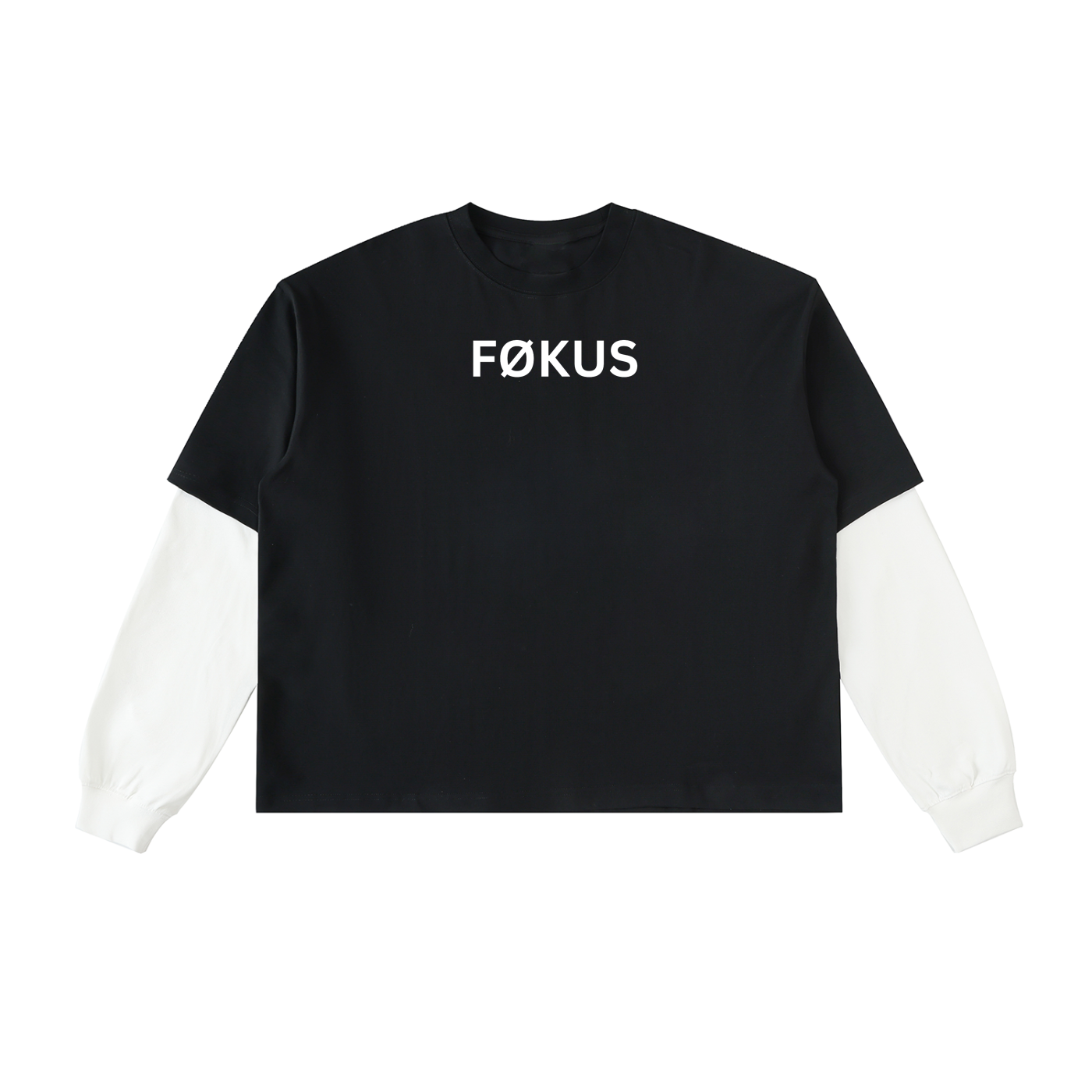 Layered Contrast Sleeve Cotton T-Shirt